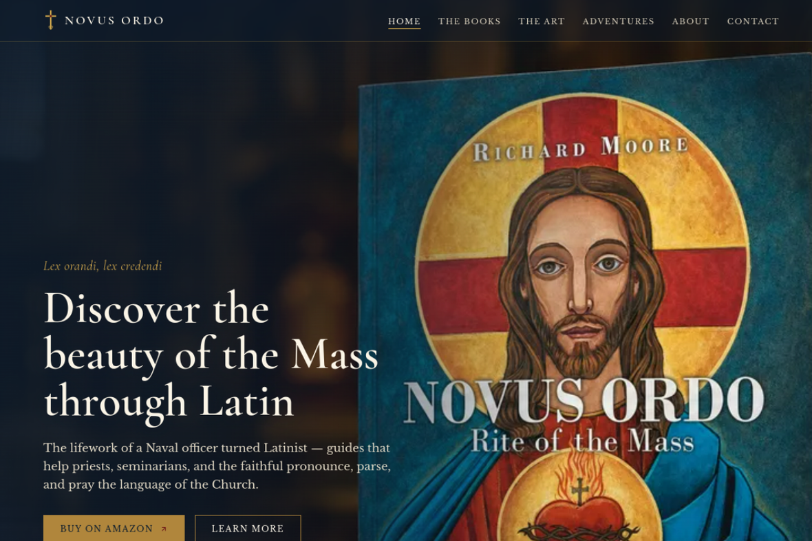 Novus Ordo — screenshot of the live site