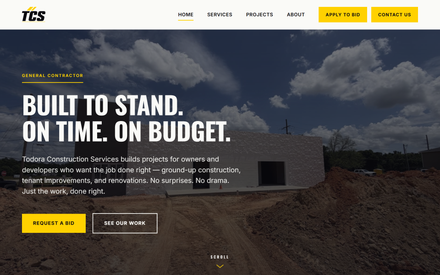 Todora Construction Services — screenshot